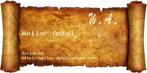 Weiler Antal névjegykártya